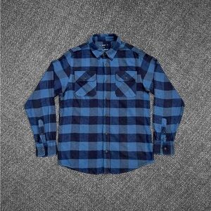 Blue And Black Plaid Flannel Shirt